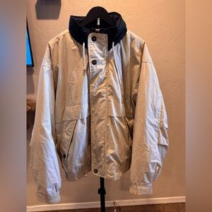 Vintage London Fog Beige Windbreaker Jacket with Hood